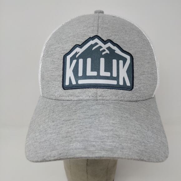 RARE SAMPLE Killik Snapback Mesh Back Hat Embroidered Logo Spell Out Gray White - Picture 3 of 10